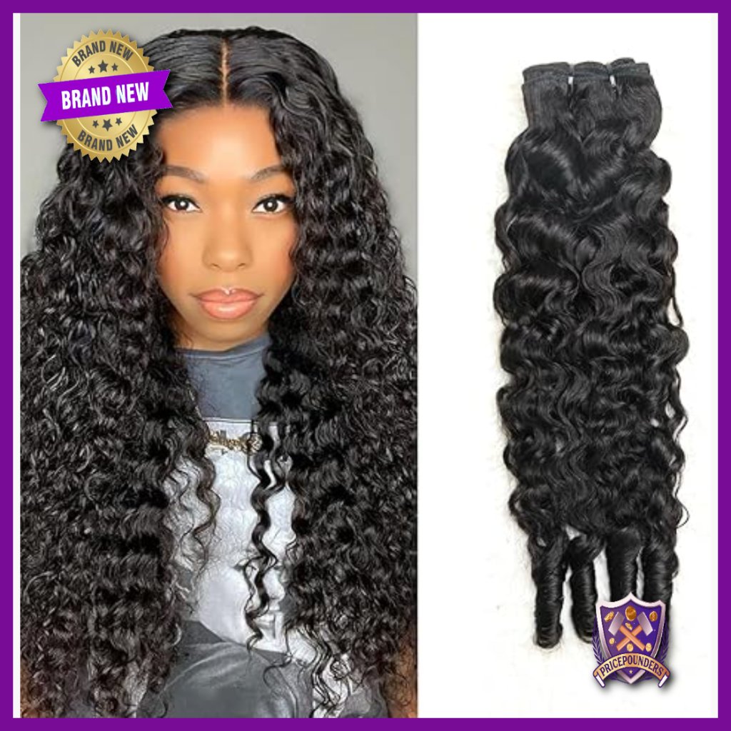 24 Inch Water Wave Human Hair Bundle Spiral End Quick Weave Extensions